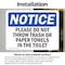 Signmission Please Do Not Throw Trash Or Paper Towels, 10 in W x Rectangle, Vinyl Decal OS-2PACK-NS-D-710-L-17427 - alternate 4